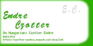 endre czotter business card